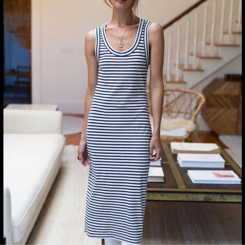 Emerson Fry Go To Tank Dress - Navy Stripe Organic Sz M